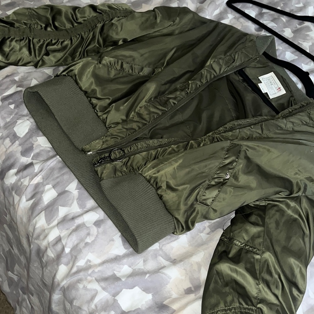 Olive green bomber jacket